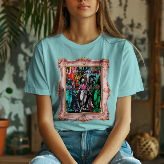 Full of Grace - Unisex Heavyweight Tee | Holy Mary | Love | Street Art