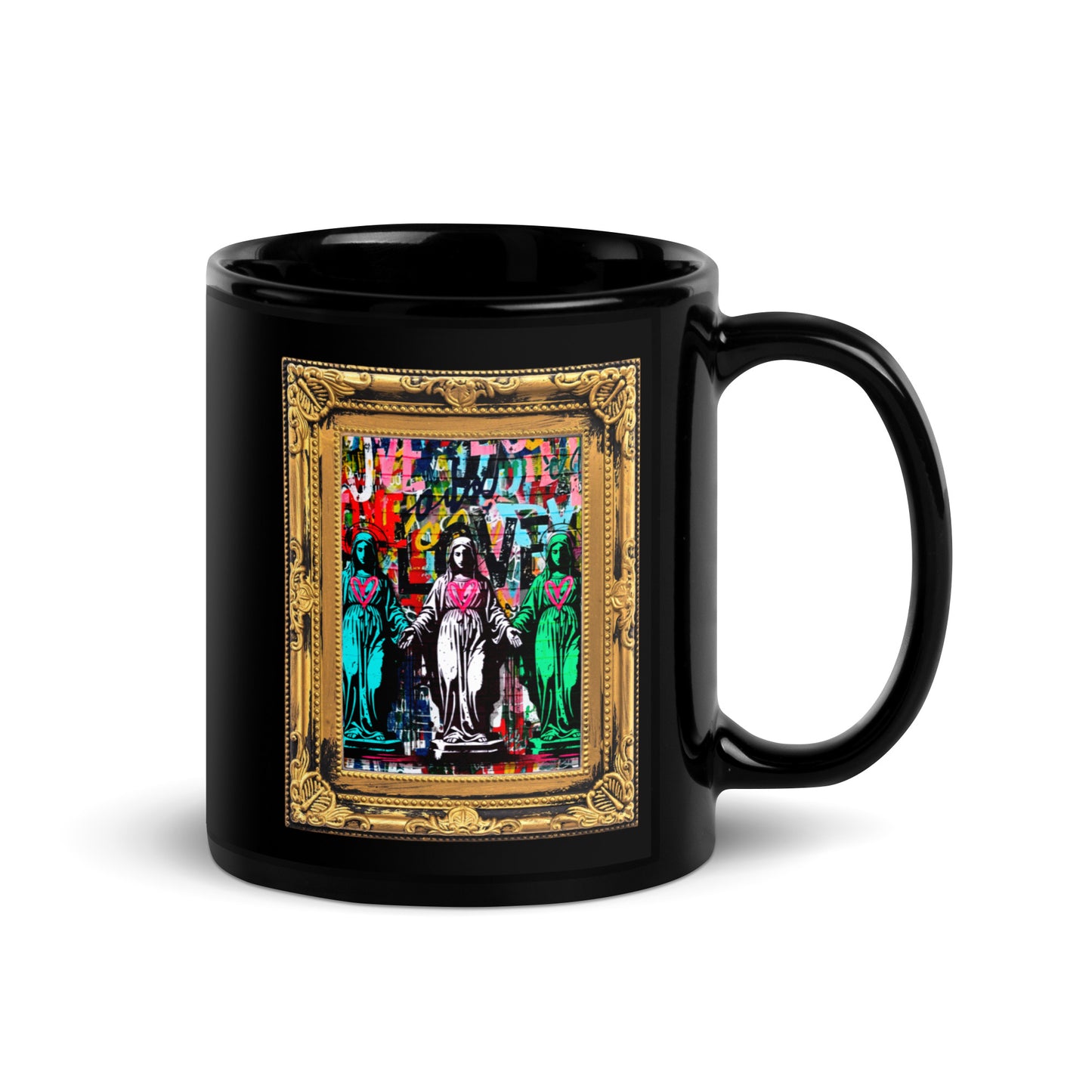 Full of Grace - Black Glossy Mug | Holy Mary | Love |