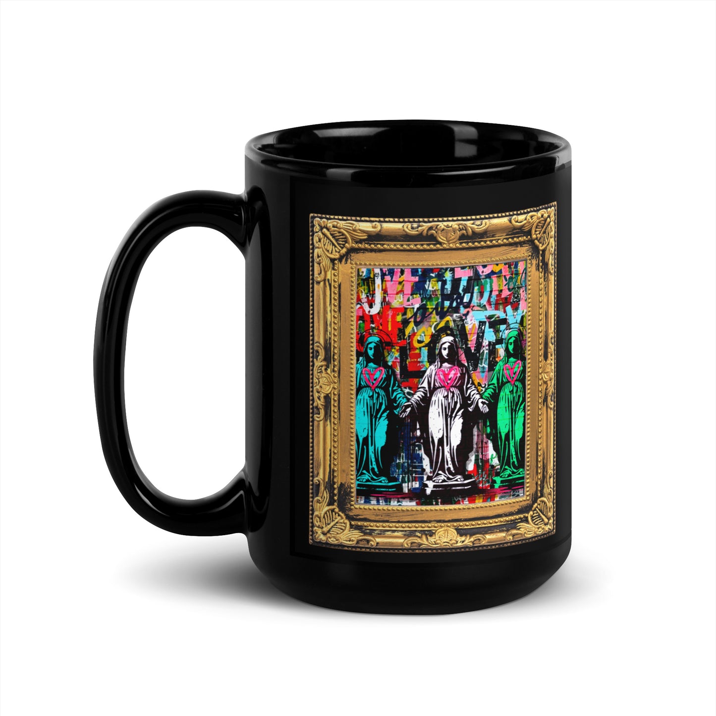 Full of Grace - Black Glossy Mug | Holy Mary | Love |