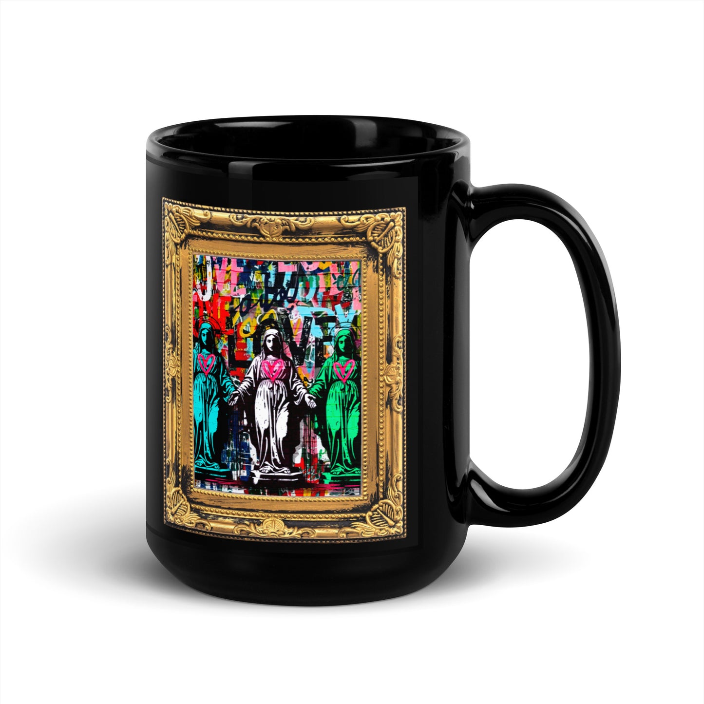 Full of Grace - Black Glossy Mug | Holy Mary | Love |