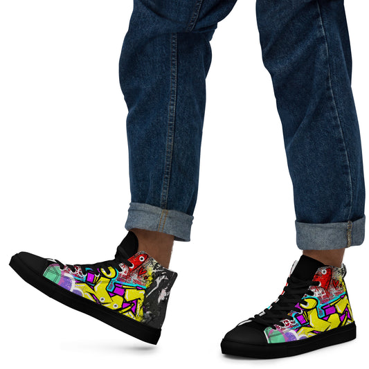 Jesus Graffiti High Top Canvas Sneakers - Men's