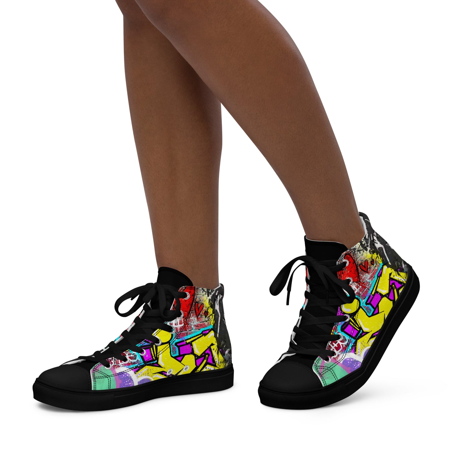 Jesus Graffiti High Top Canvas Sneakers - Women's