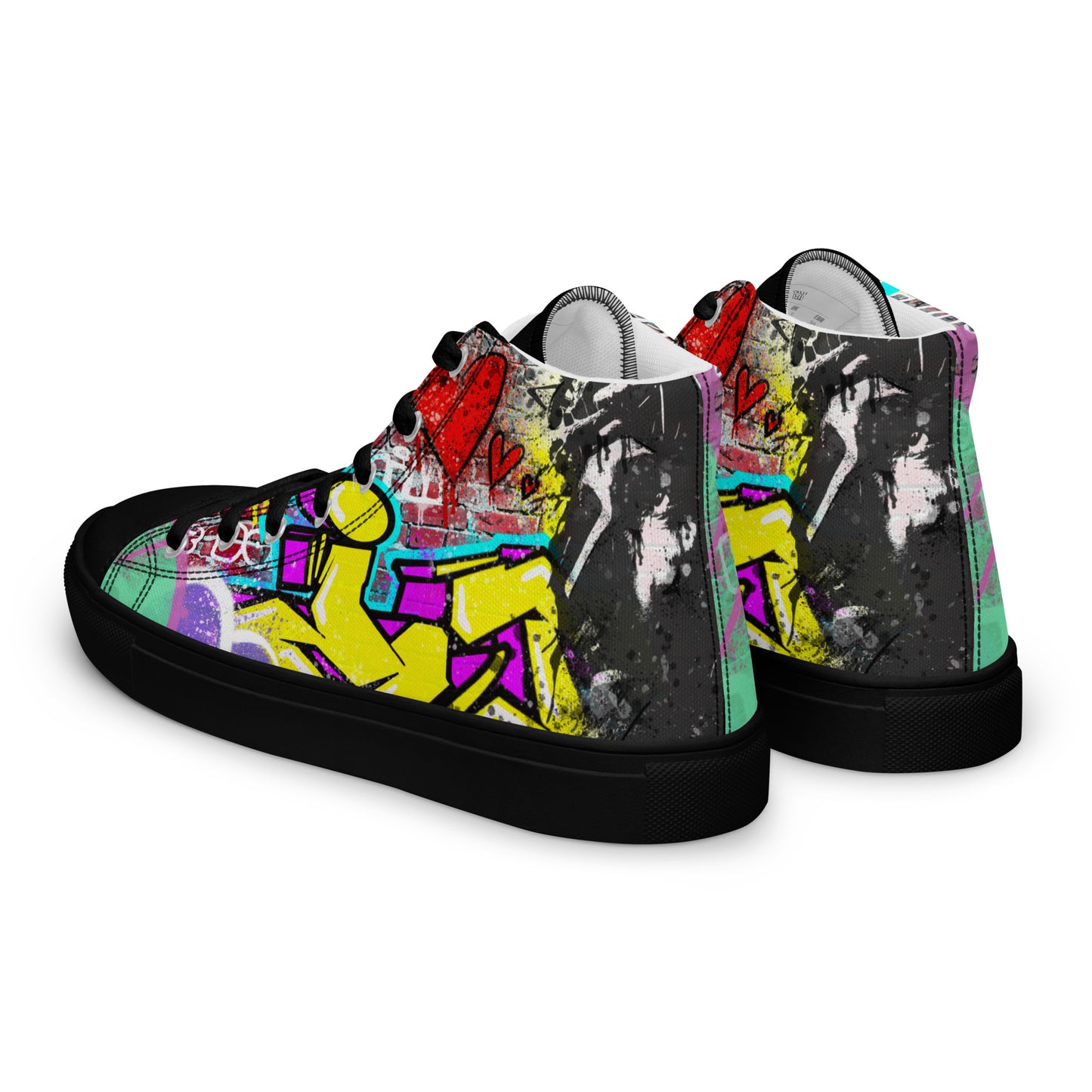 Jesus Graffiti High Top Canvas Sneakers - Women's