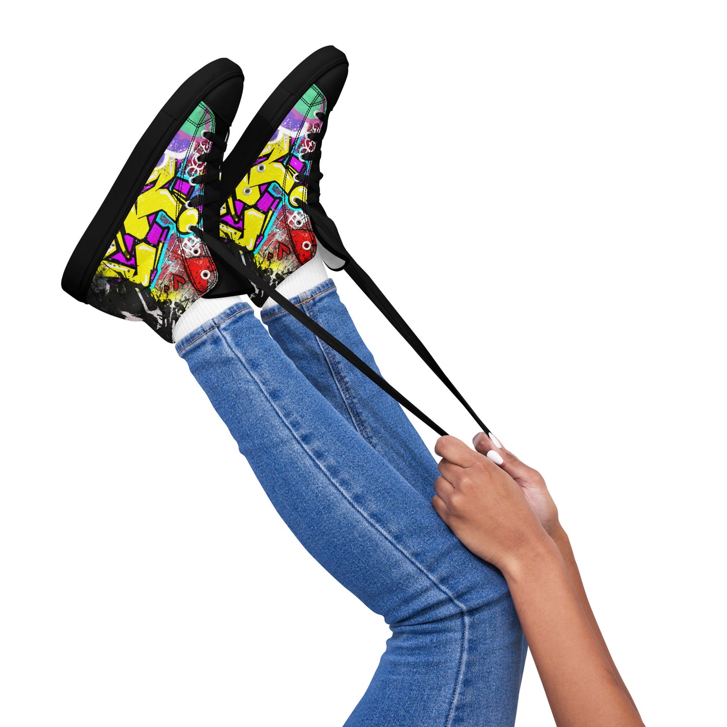 Jesus Graffiti High Top Canvas Sneakers - Women's