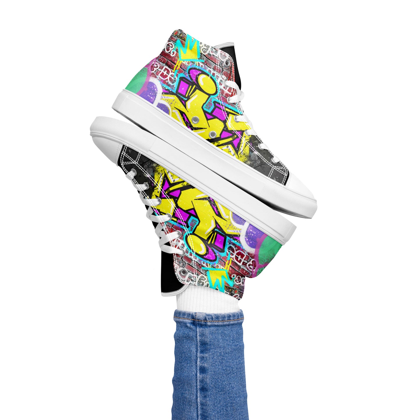 Jesus Graffiti High Top Canvas Sneakers - Women's