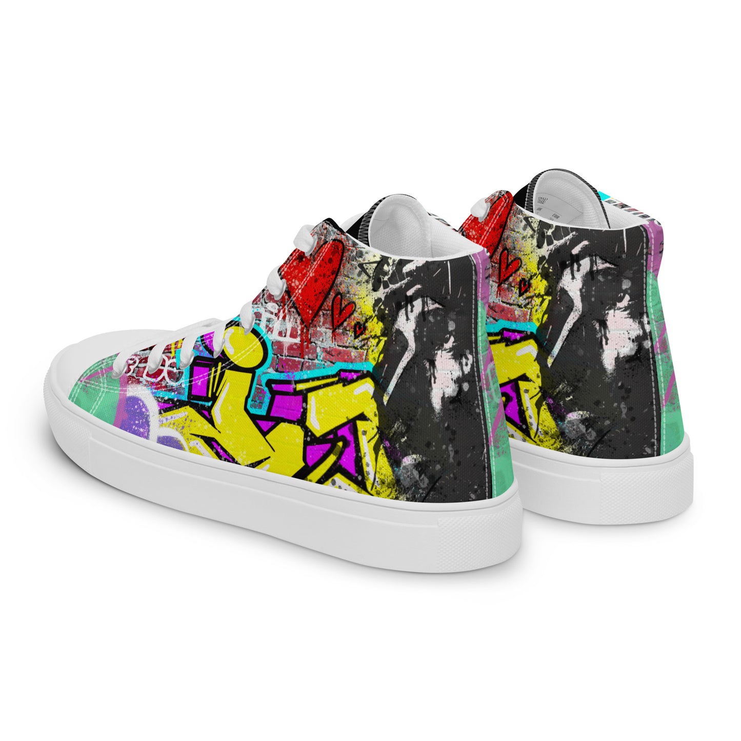 Jesus Graffiti High Top Canvas Sneakers - Women's