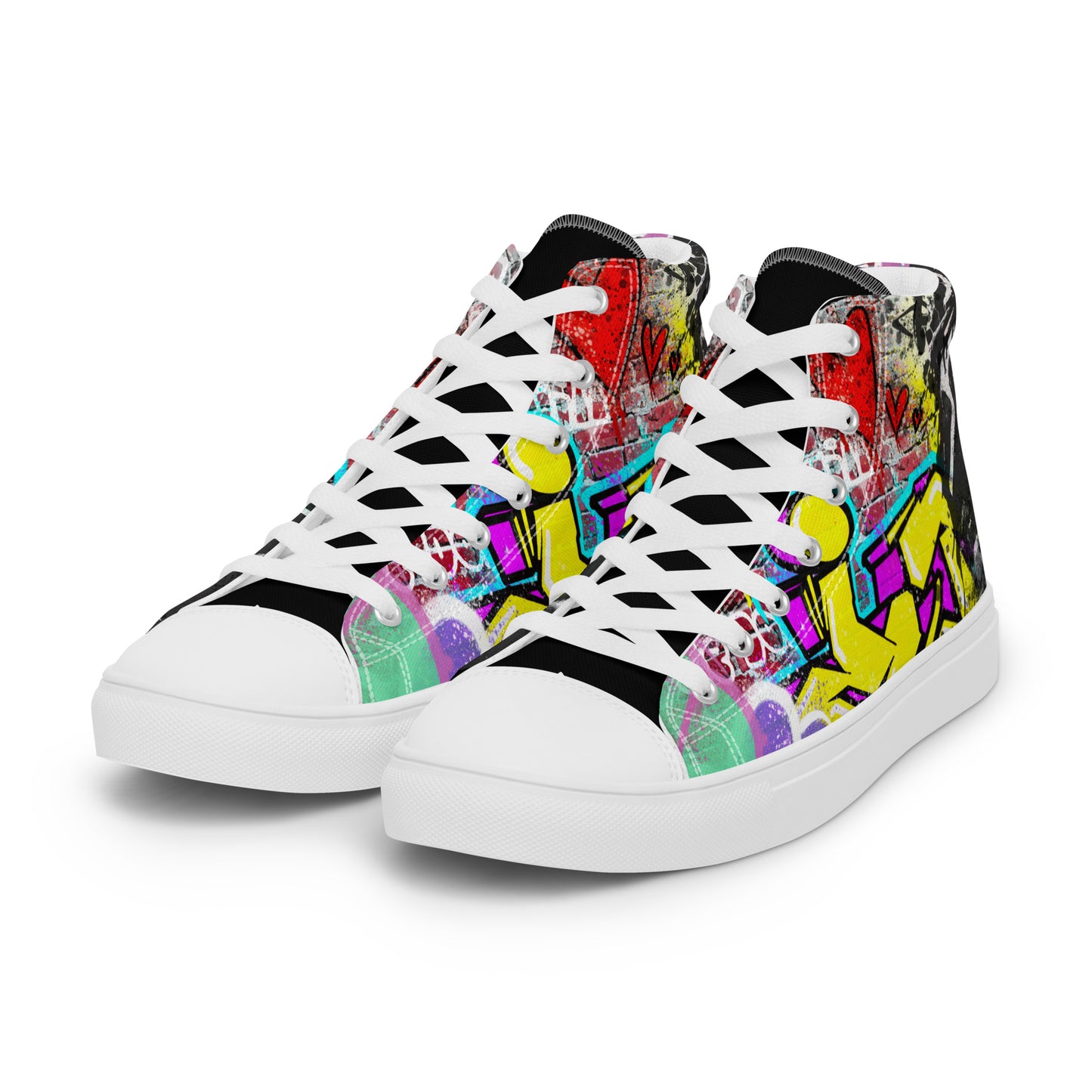 Jesus Graffiti High Top Canvas Sneakers - Women's